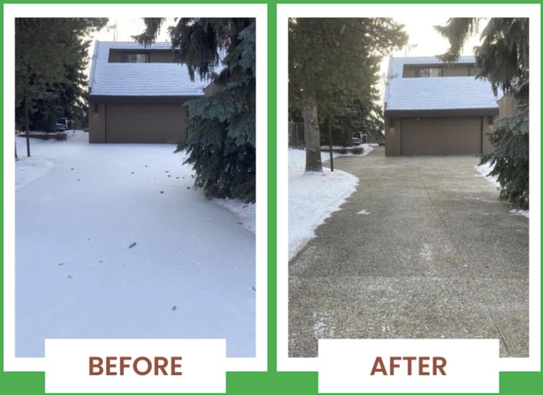 Driveway before and after