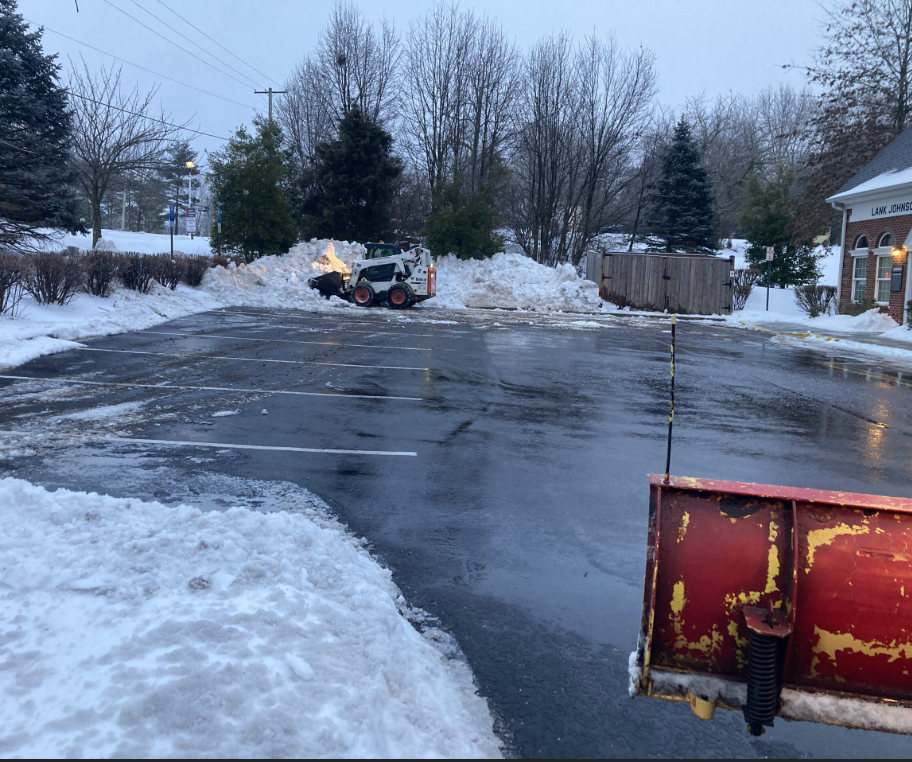 Small commercial lot plowing